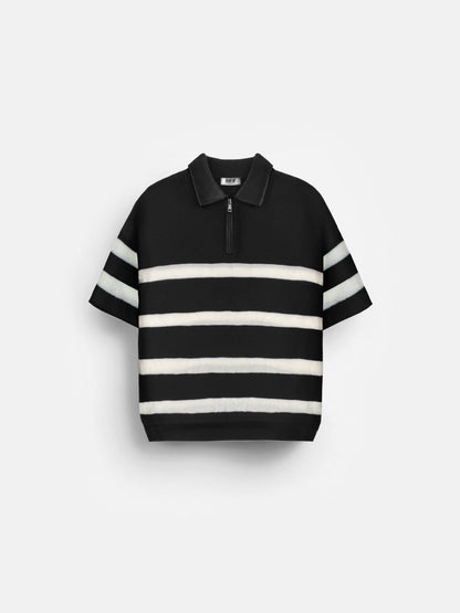 Modelisa Knit Zipper T-shirt - Zwart