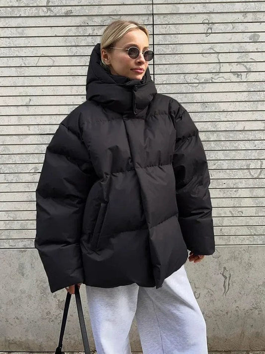 Dames Oversized High Collar Puffer Jacket | Gequilt Winterjas | Streetstyle Warmte