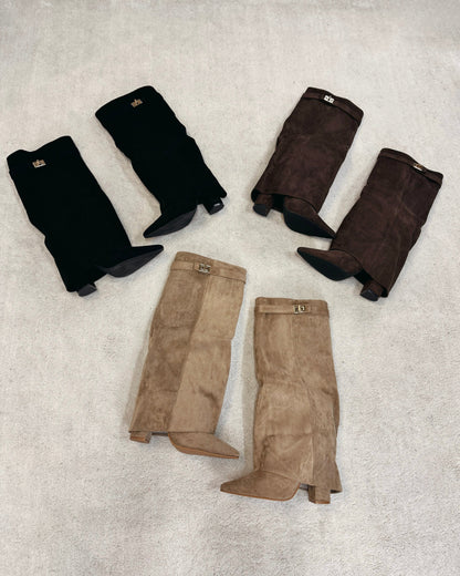 Suede boots choco brown