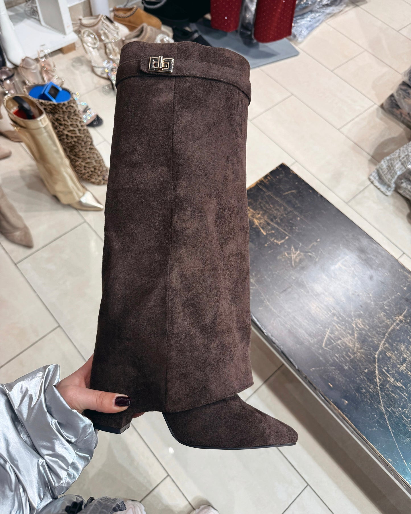 Suede boots choco brown