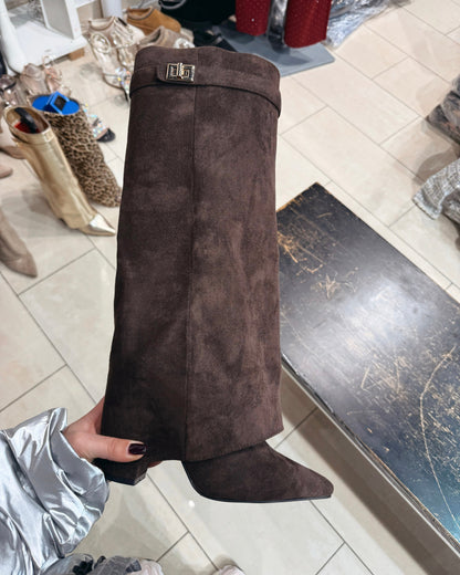 Suede boots choco brown