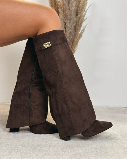 Suede boots choco brown