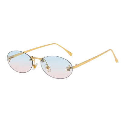 Rimless Oval Sunglasses Women