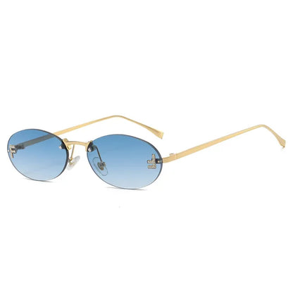 Rimless Oval Sunglasses Women