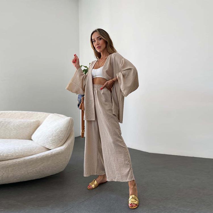 Tweedelige linnen set met vestje