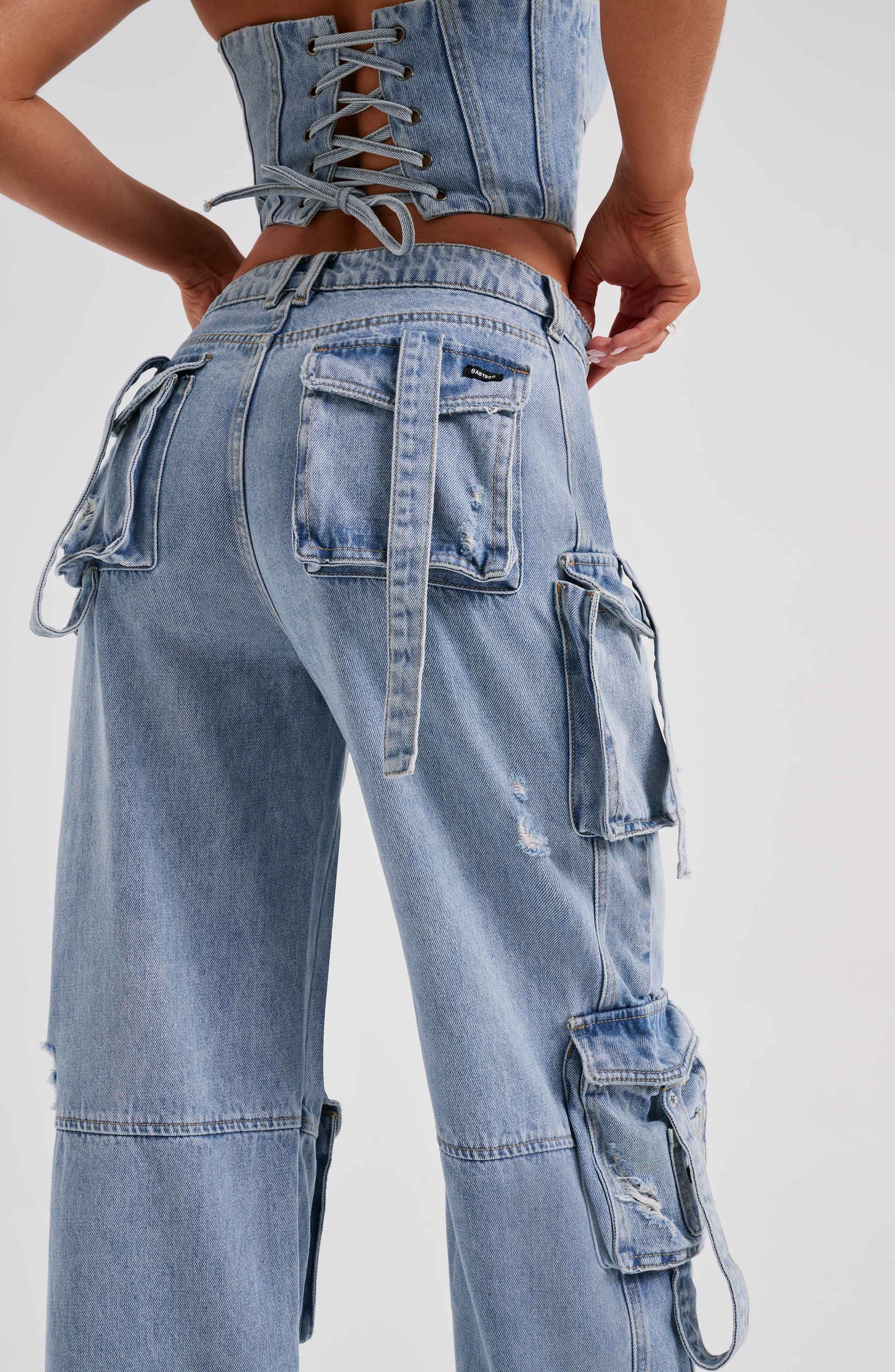 Lara Denim Cargo | Pure Elegantie!