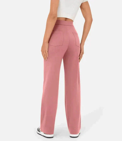Dames| High-waisted elastische casual broek