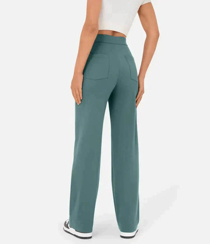 Dames| High-waisted elastische casual broek