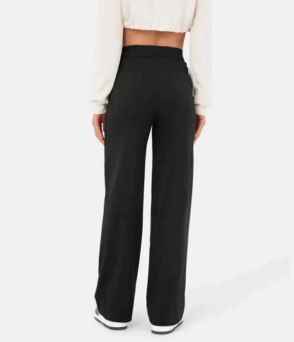 Dames| High-waisted elastische casual broek