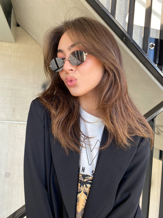 RETRO ROUND SUNNIES SILVER